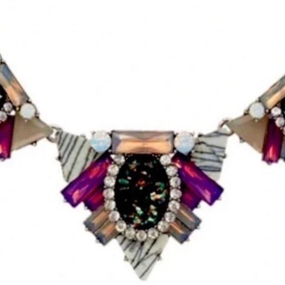 Park Lane Demi Statement Necklace Fiery Green “Opal” Amethyst, Mother of Pearl - Picture 11 of 15